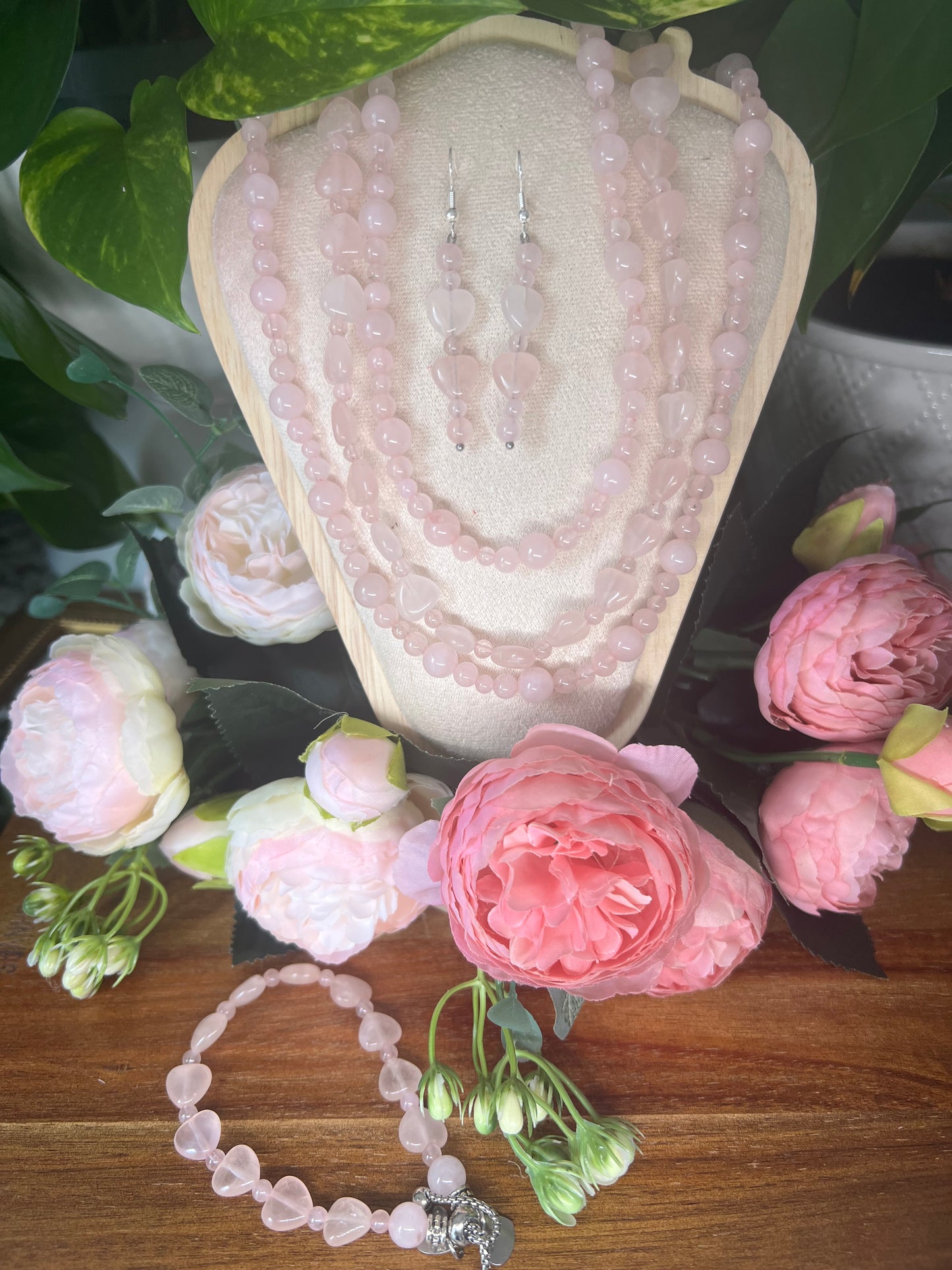 Délicatesse - bijoux en quartz rose 10mm