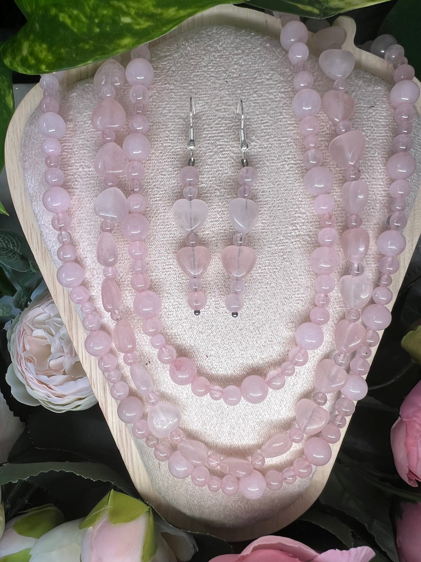 Délicatesse - bijoux en quartz rose 10mm