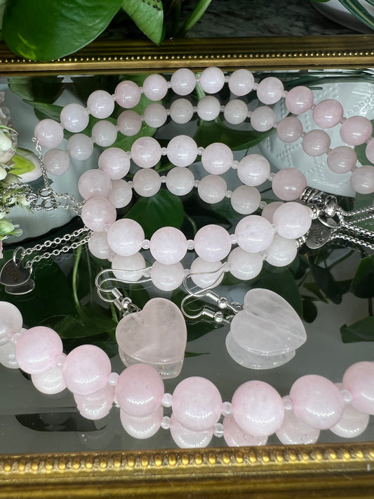 Gentillesse - bijoux en quartz rose 20mm