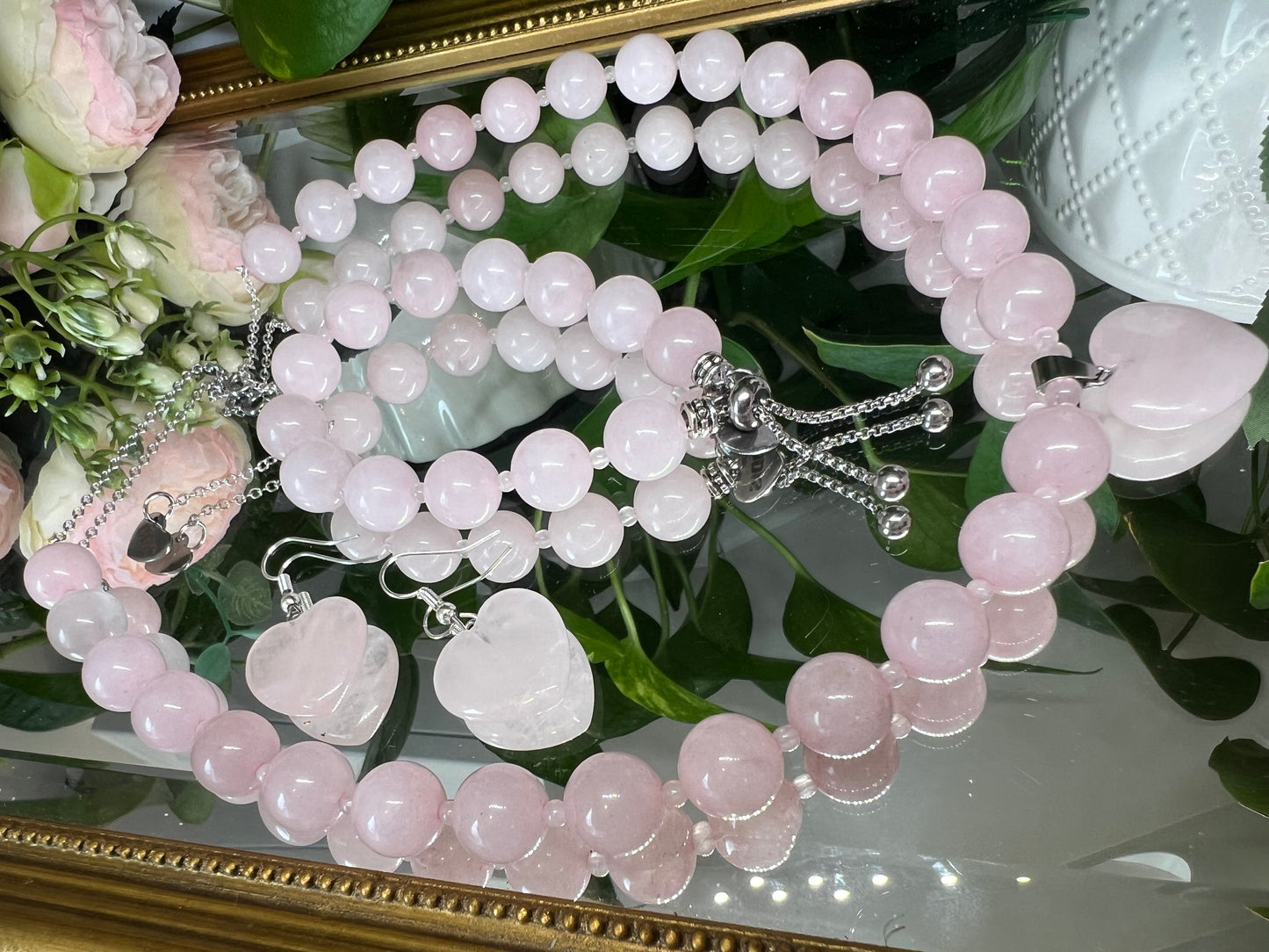 Gentillesse - bijoux en quartz rose 20mm