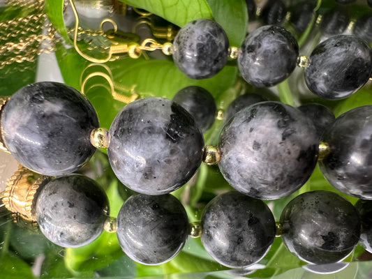 Introspection - collier en larvikite 12mm