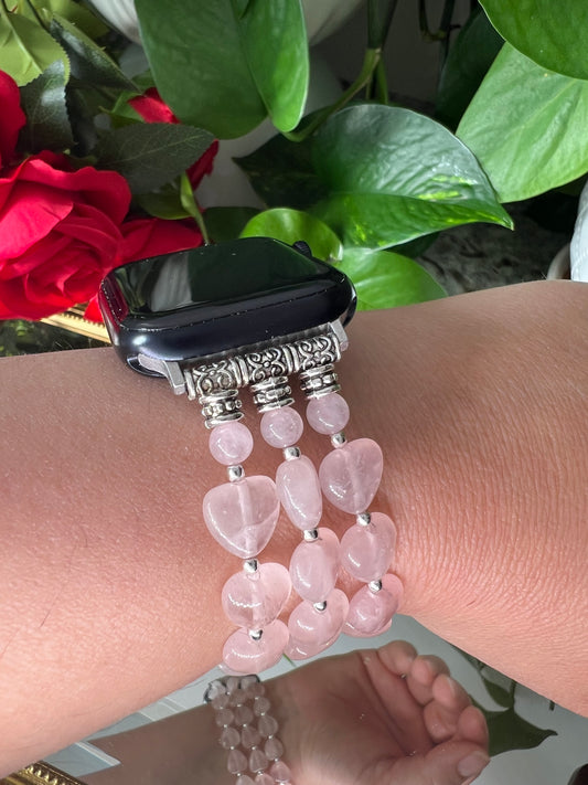 Douceur - bracelet Apple Watch en quartz coeurs 10mm