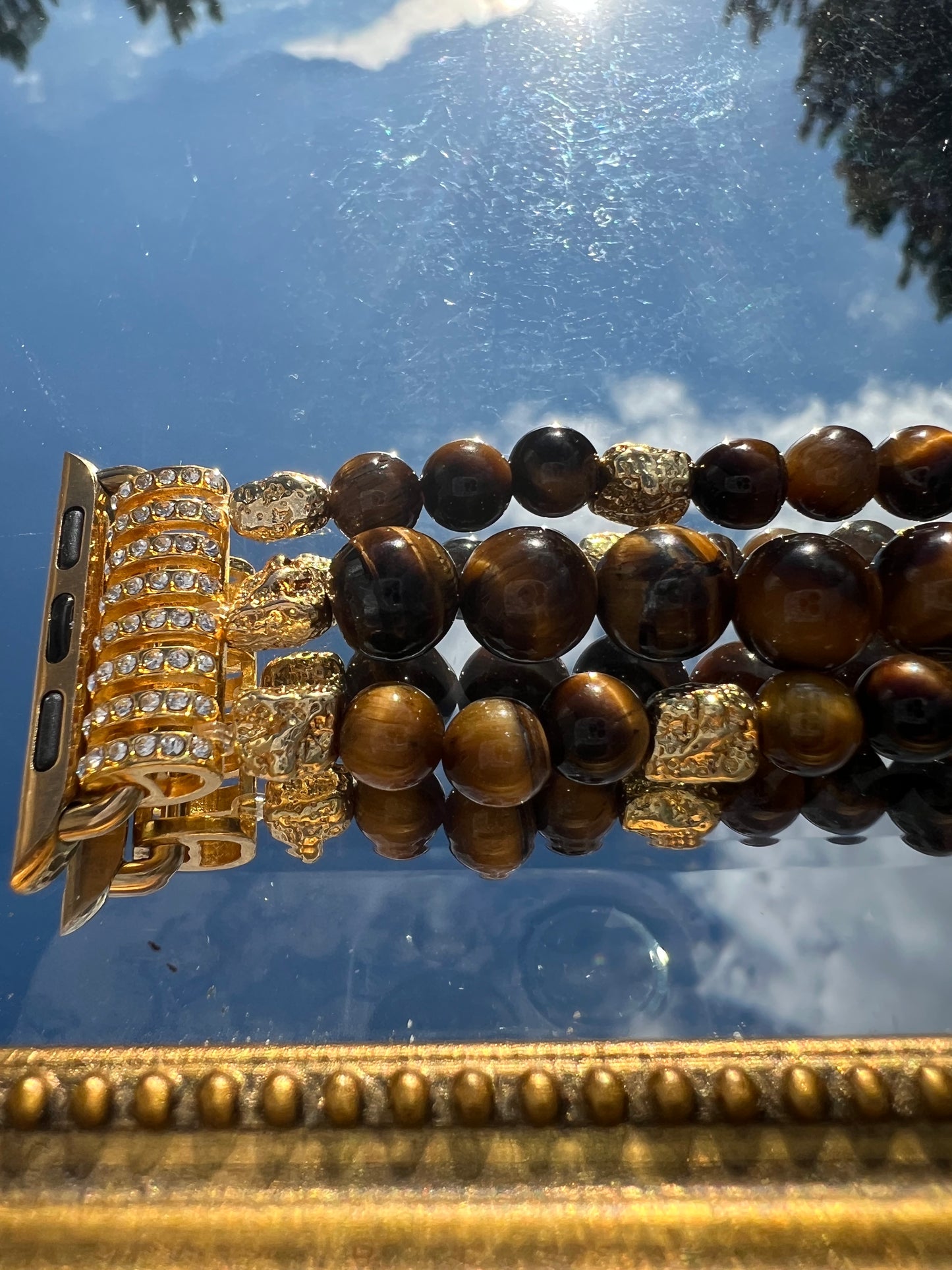 Prospérité - bracelet Apple Watch en œil de tigre