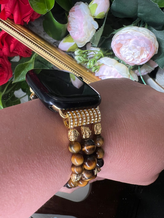 Prospérité - bracelet Apple Watch en œil de tigre