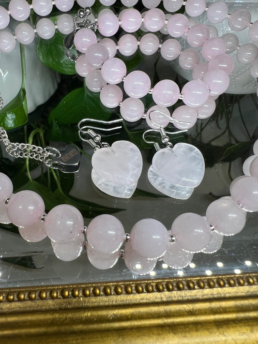 Caresse - bijoux en quartz rose 20mm