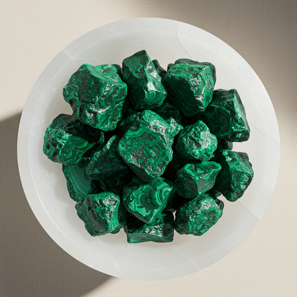 Soyez prudent avec la malachite: elle contient du cuivre