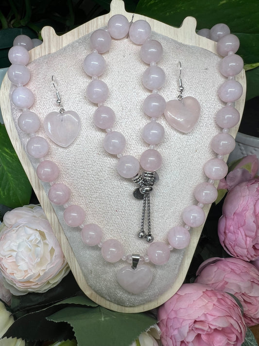 Gentillesse - bijoux en quartz rose 20mm