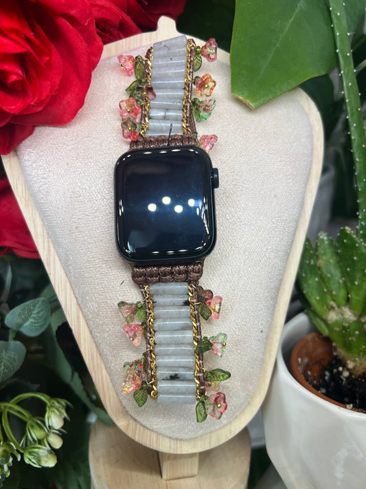 Intuition  - bracelet Apple Watch en labradorite blanche