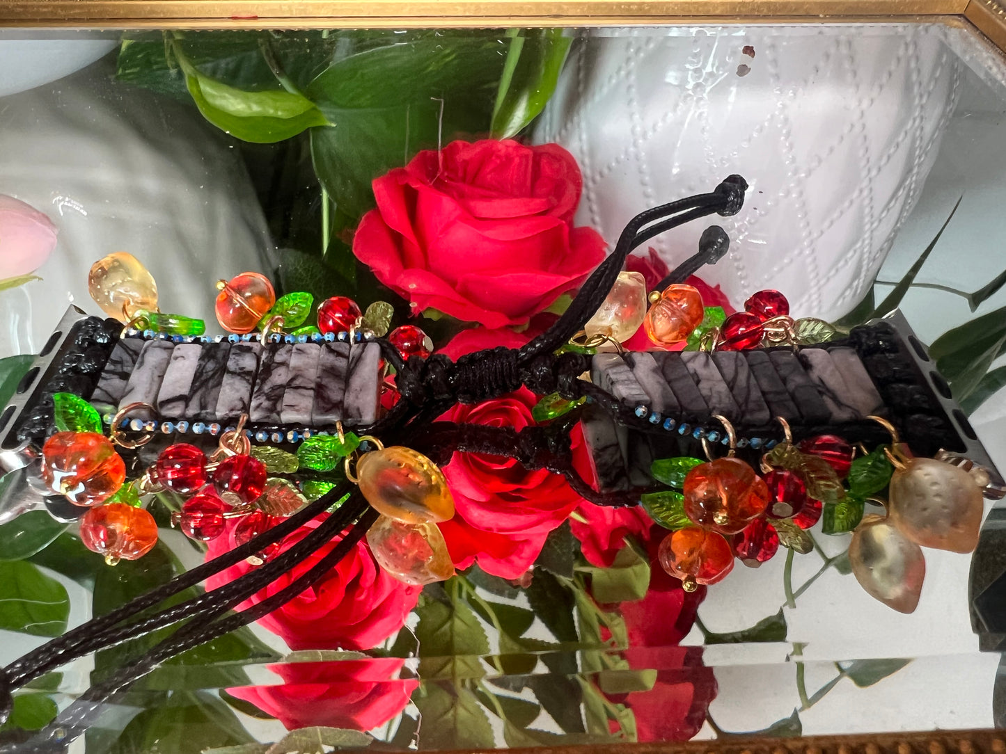Motivation  - bracelet Apple Watch en jaspe zèbre