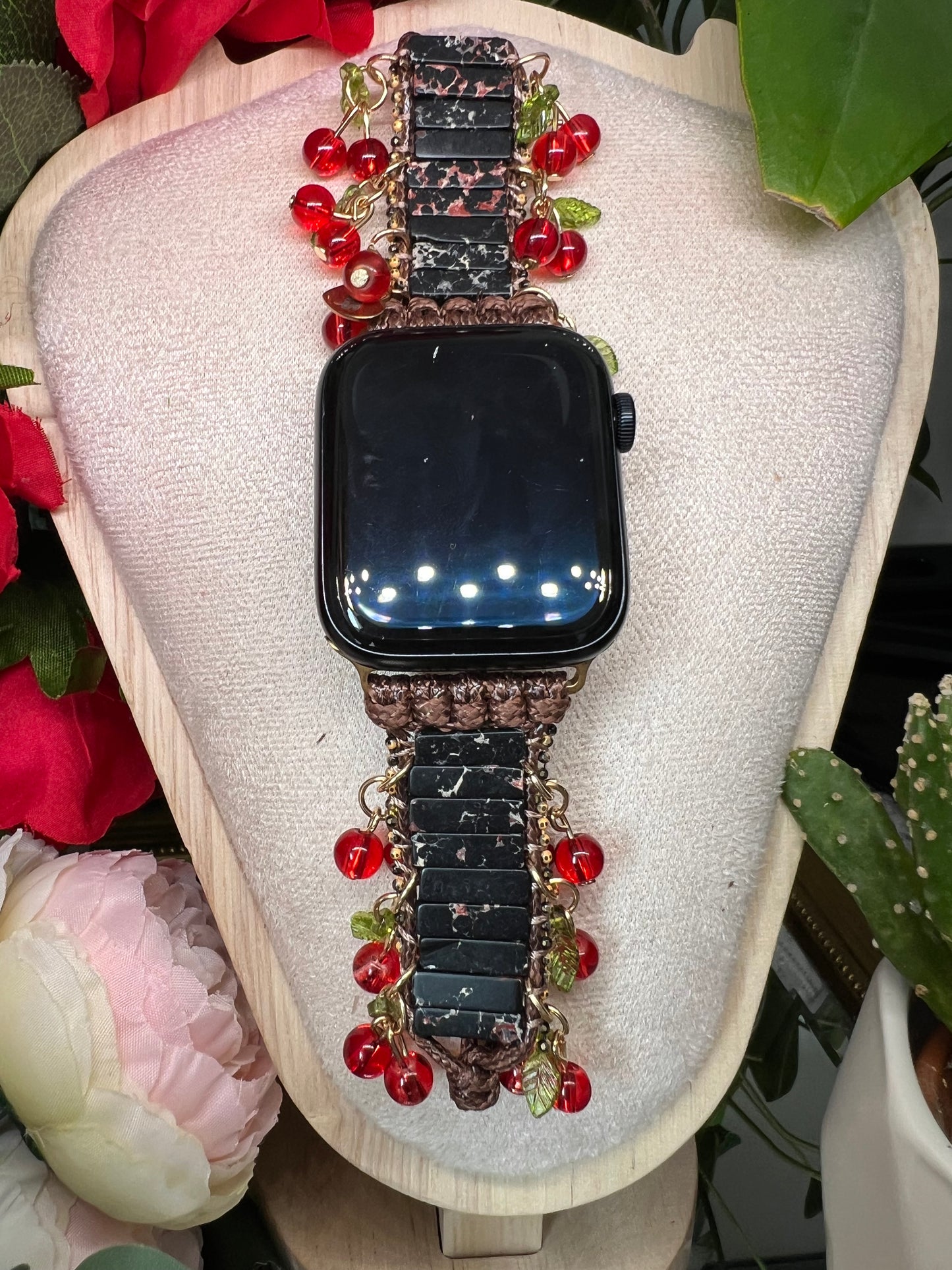 Vitalité  - bracelet Apple Watch en jaspe empereur