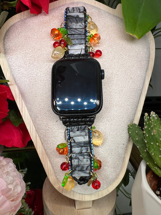Motivation  - bracelet Apple Watch en jaspe zèbre