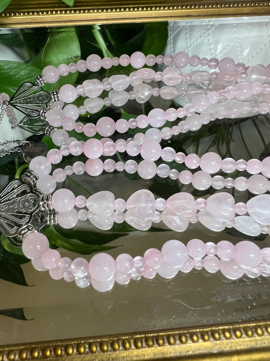 Délicatesse - bijoux en quartz rose 10mm
