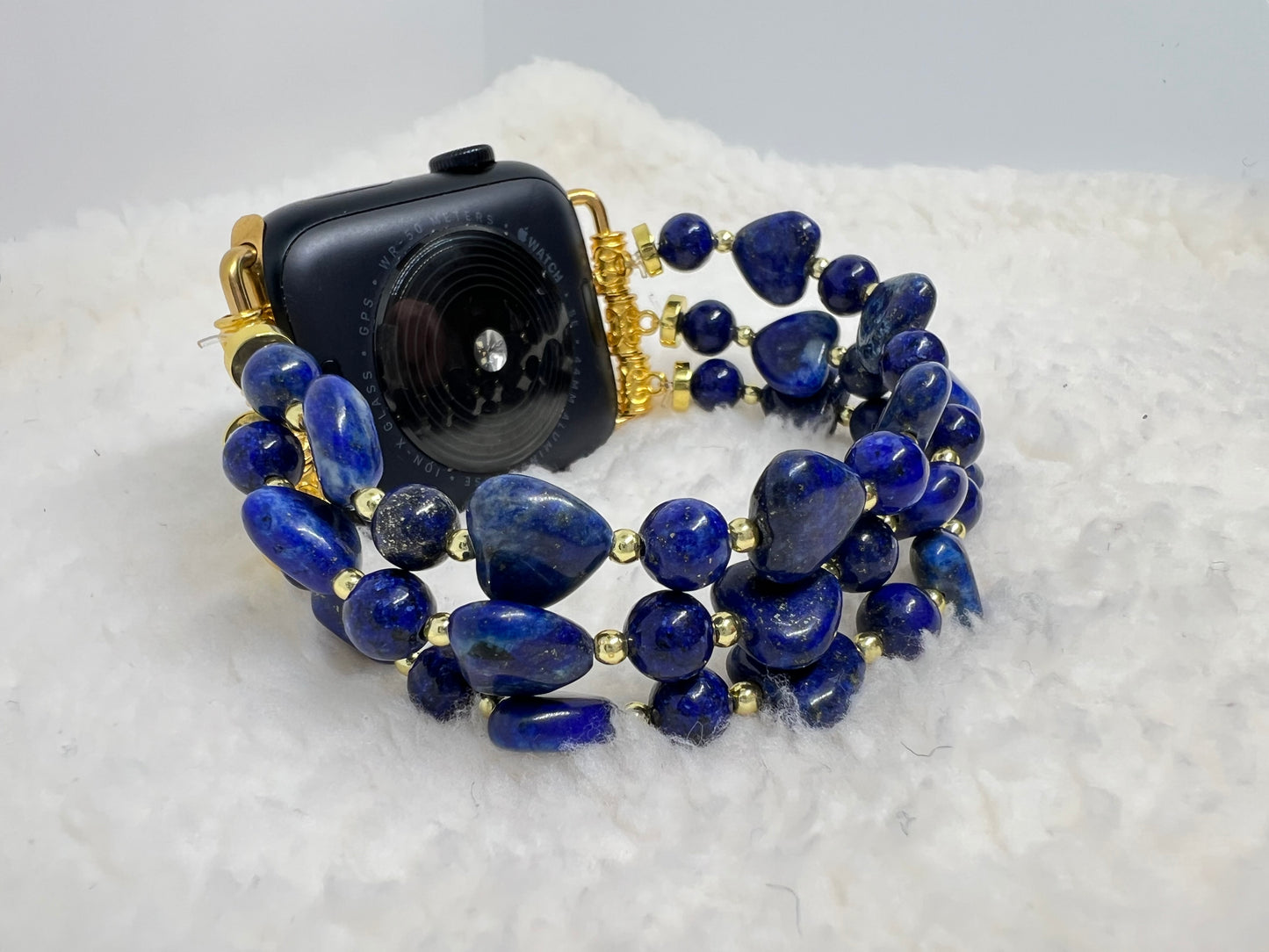 Lapis lazuli coeur bracelet Apple Watch pierres naturelles